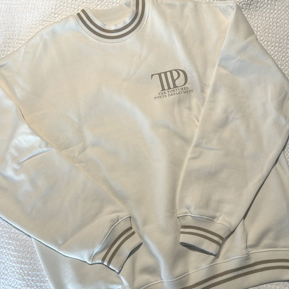 TTPD Taylor Swift cream crew neck sweatshirt